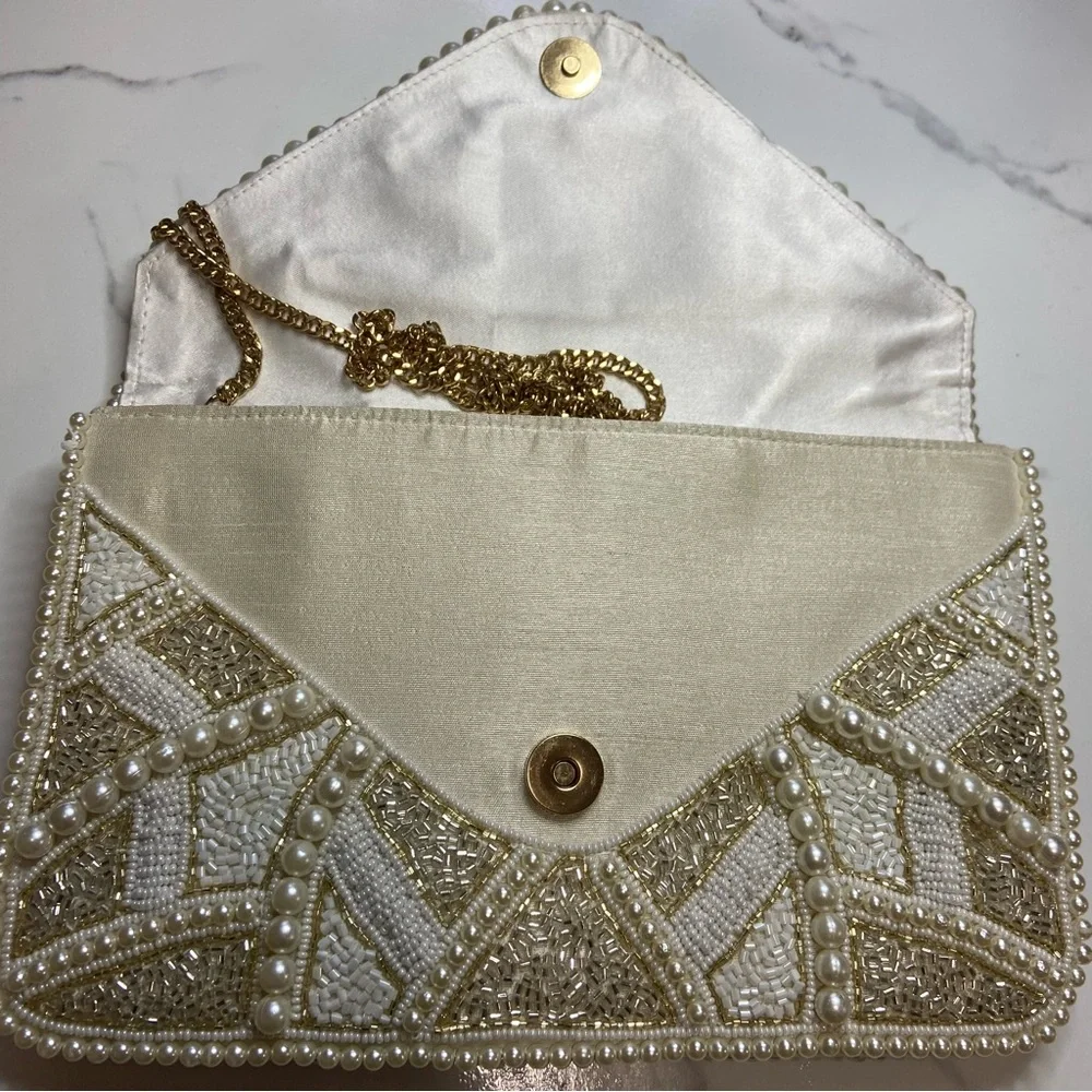 Lulus Piece of Love White Multi Beaded Clutch - Picture 11 of 11
